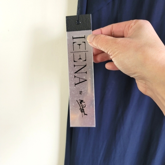 Ieena for Mac Duggal, V-Neck Ruched‎ Jersey Gown, Navy, Size 10, NWT - Picture 6 of 10